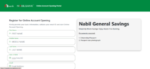 how to open nabil bank online account
