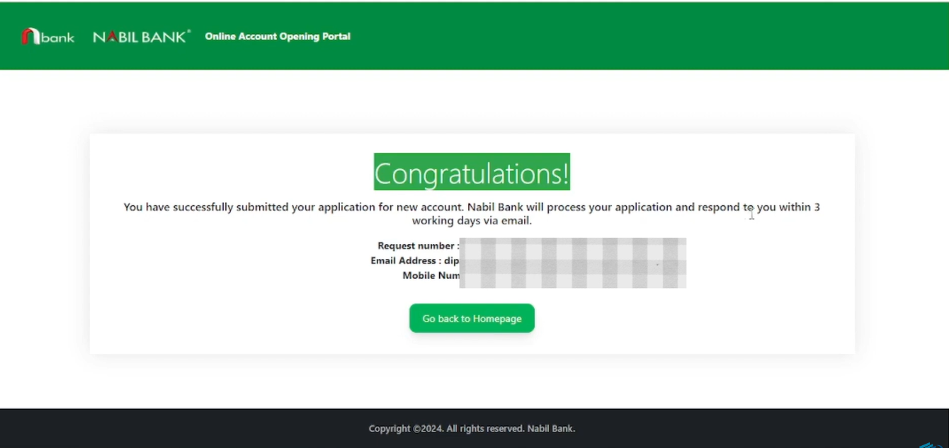 how to open nabil bank online account