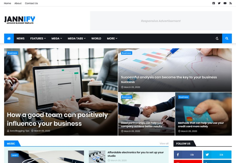 Jannify Blogger Premium Template in 2024